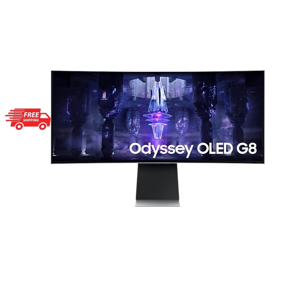 Samsung Odyssey OLED G8 LS34BG850SEXXS 34" Curved Monitor | 1ms(GTG) | 175Hz | UWQHD(3440x1440) | OLED Panel | HDR 10 | AMD FreeSync Premium | Mini DP & Micro HDMI & USB Type C (65W) | Speaker | HA & Tilt | VESA(100x100) | 3Y Warranty