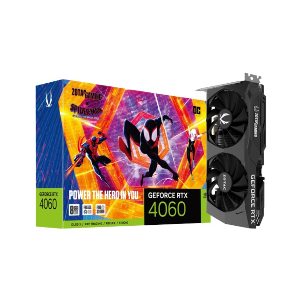 Zotac RTX 4060 OC 8GB GDDR6 128Bit Spider-Man: Across The Spider-Verse Bundle Graphics Card