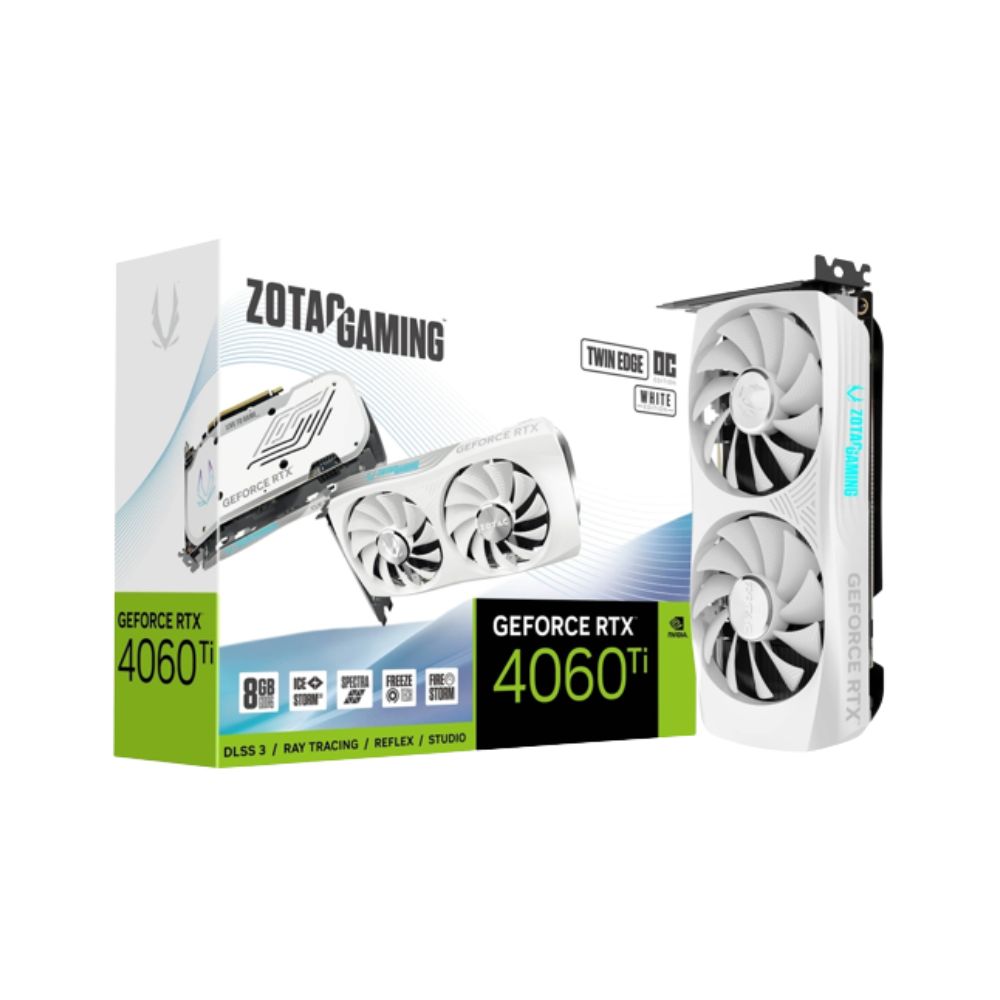 Zotac RTX 4060 Ti Twin Edge OC White 8GB GDDR6 128Bit Graphics Card