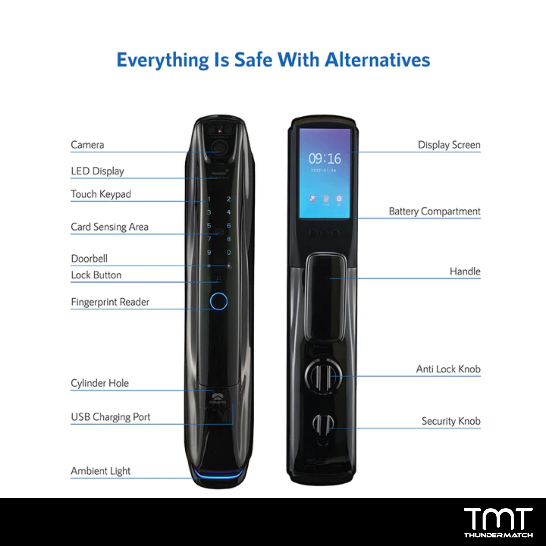 Primero P9 Smart Door Lock 3D Face ID