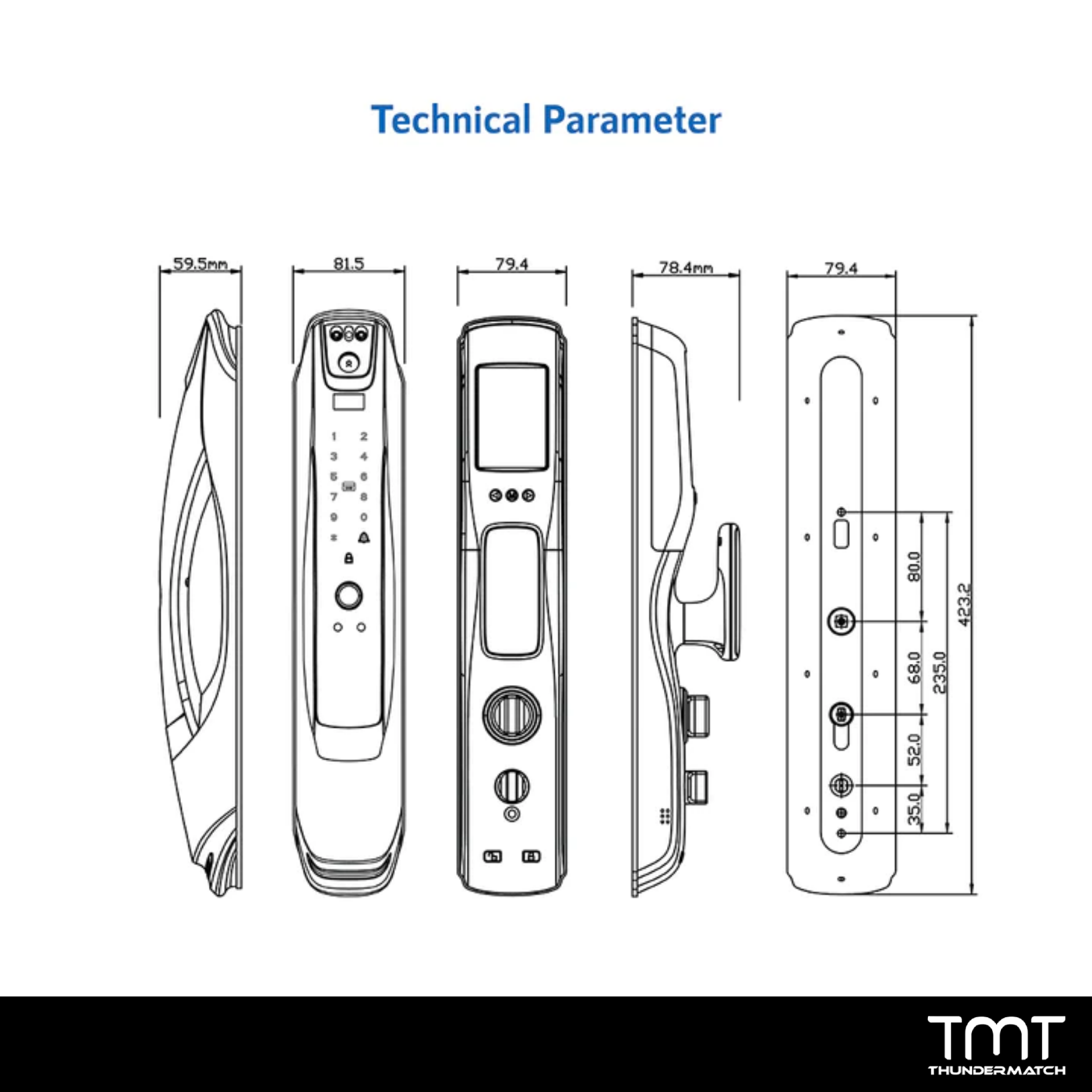 Primero P9 Smart Door Lock 3D Face ID