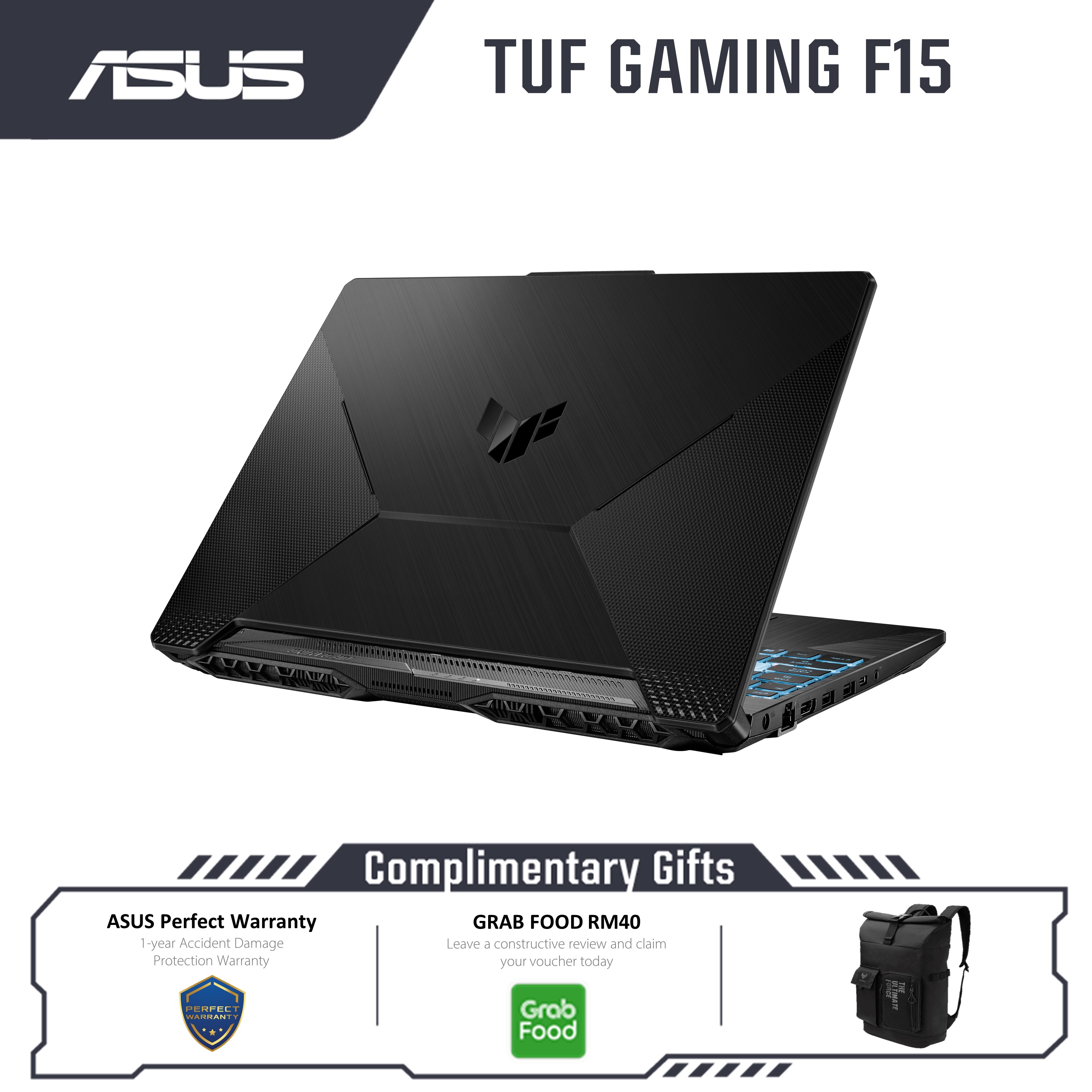 Asus TUF Gaming F15 FX506H-EHN333W Gaming Laptop | i5-11400H | 8GB RAM 512GB SSD | 15.6"FHD (144Hz) | RTX3050Ti 4GB | Win11