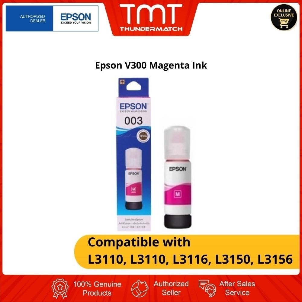 Epson V300 Magenta Ink | 65ml | L3110 , L3150 , L3156