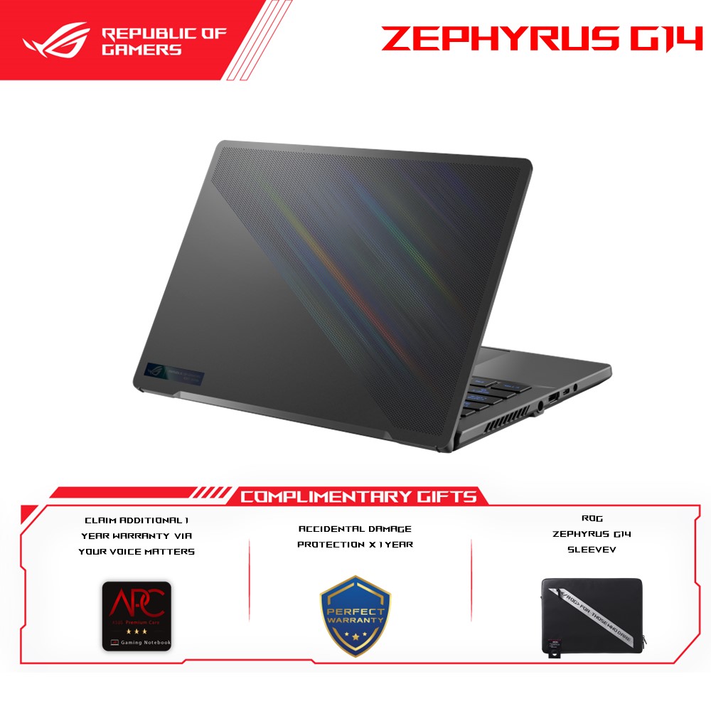 ASUS ROG Zephyrus G14 GA402N-UN2044W Gaming Laptop Eclipse Gray AniMe Matrix version | Ryzen 7-7735HS | 16GB RAM 512GB SSD | 14''QHD+ 165Hz | RTX4050 6GB | Win11 | 2Y Warranty