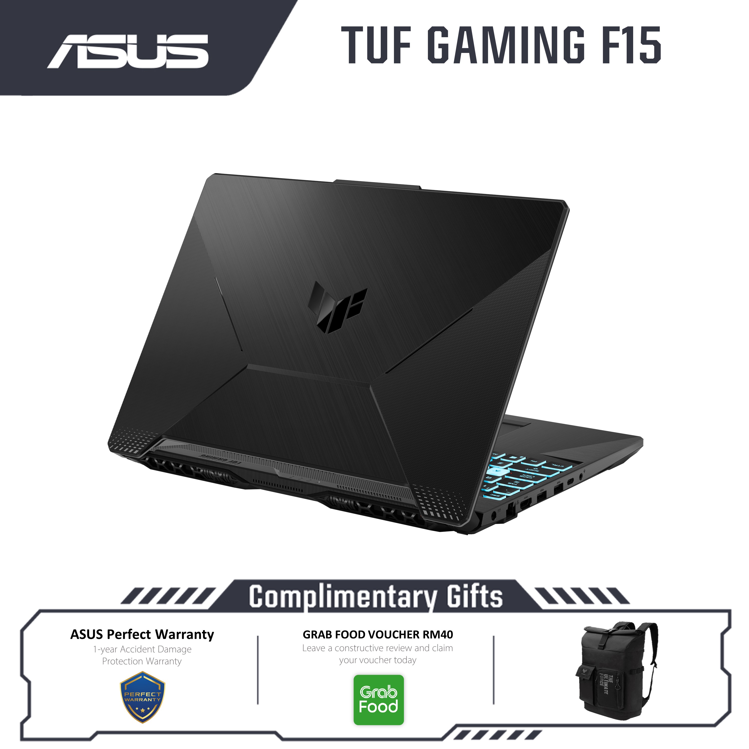 Asus TUF Gaming FX506H-FHN007W Gaming Laptop (Black) | i5-11400H | 8GB RAM 512GB SSD | RTX2050 4GB | 15.6''FHD (144Hz) | Win11 | 2Y Warranty