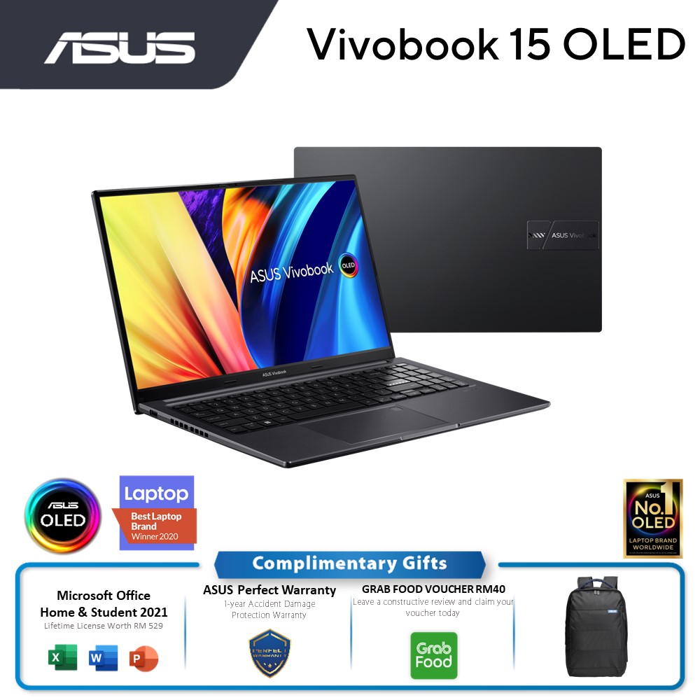 Asus VivoBook A1505Z-AMA083WS Laptop (Indie Black) | i5-1235U | 8GB RAM 512GB SSD | 15.6''2.8K OLED | Intel Share | MS Office H&S | Windows 11 | 2Y Warranty