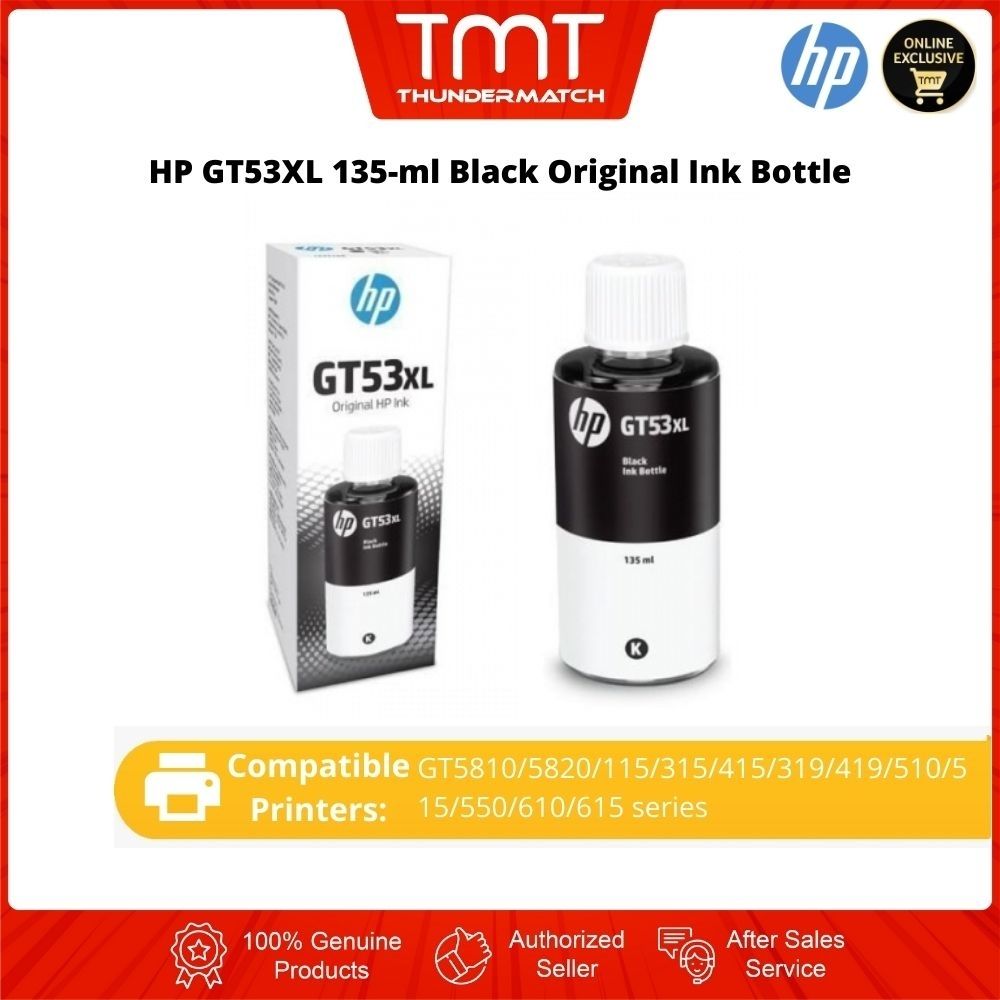 HP GT53XL 135-ml Black Original Ink Bottle | New replace GT51XL Black | (1VV21AA)