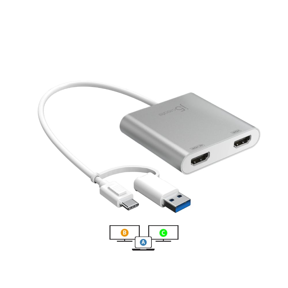J5create USB-C to Dual HDMI™ Multi-Monitor Adapter (JCA365)