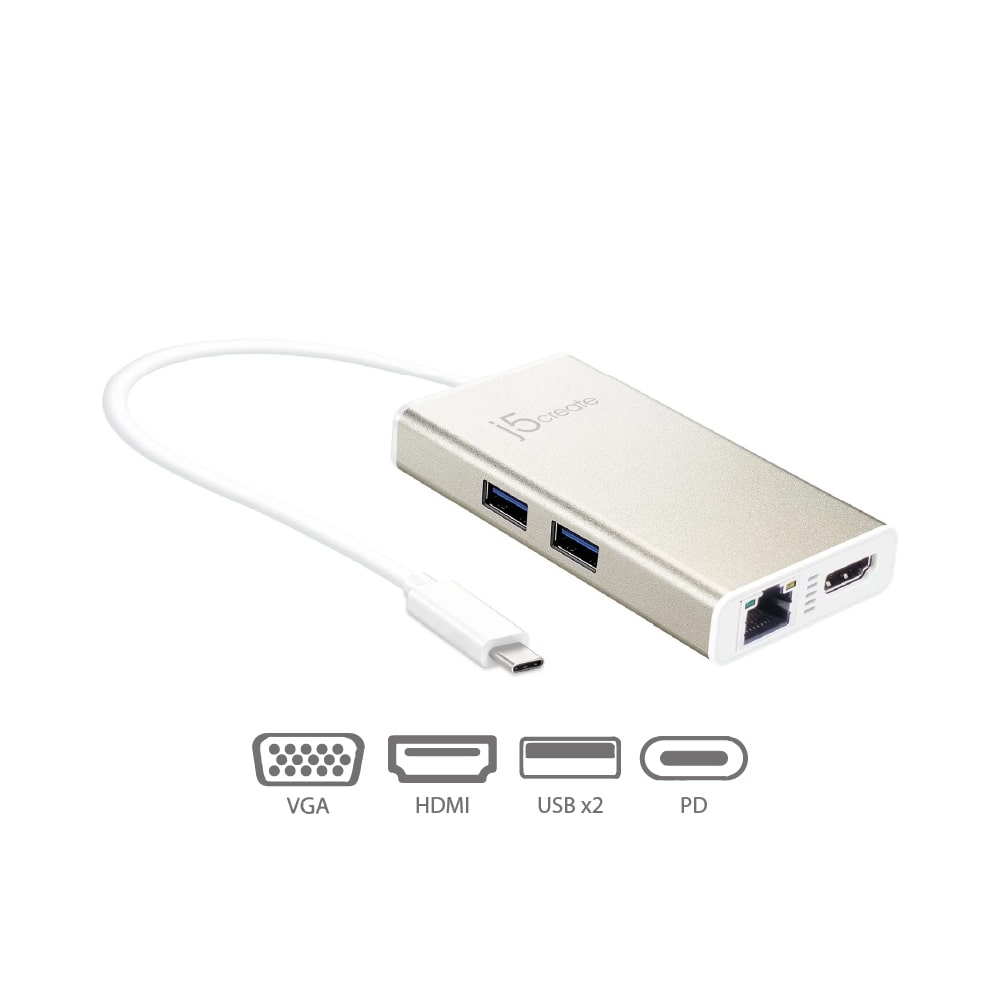 J5create USB-C HDMI™ Multi-Adapter with Ethernet, USB 3.1 HUB, PD 3.0 (JCA374)