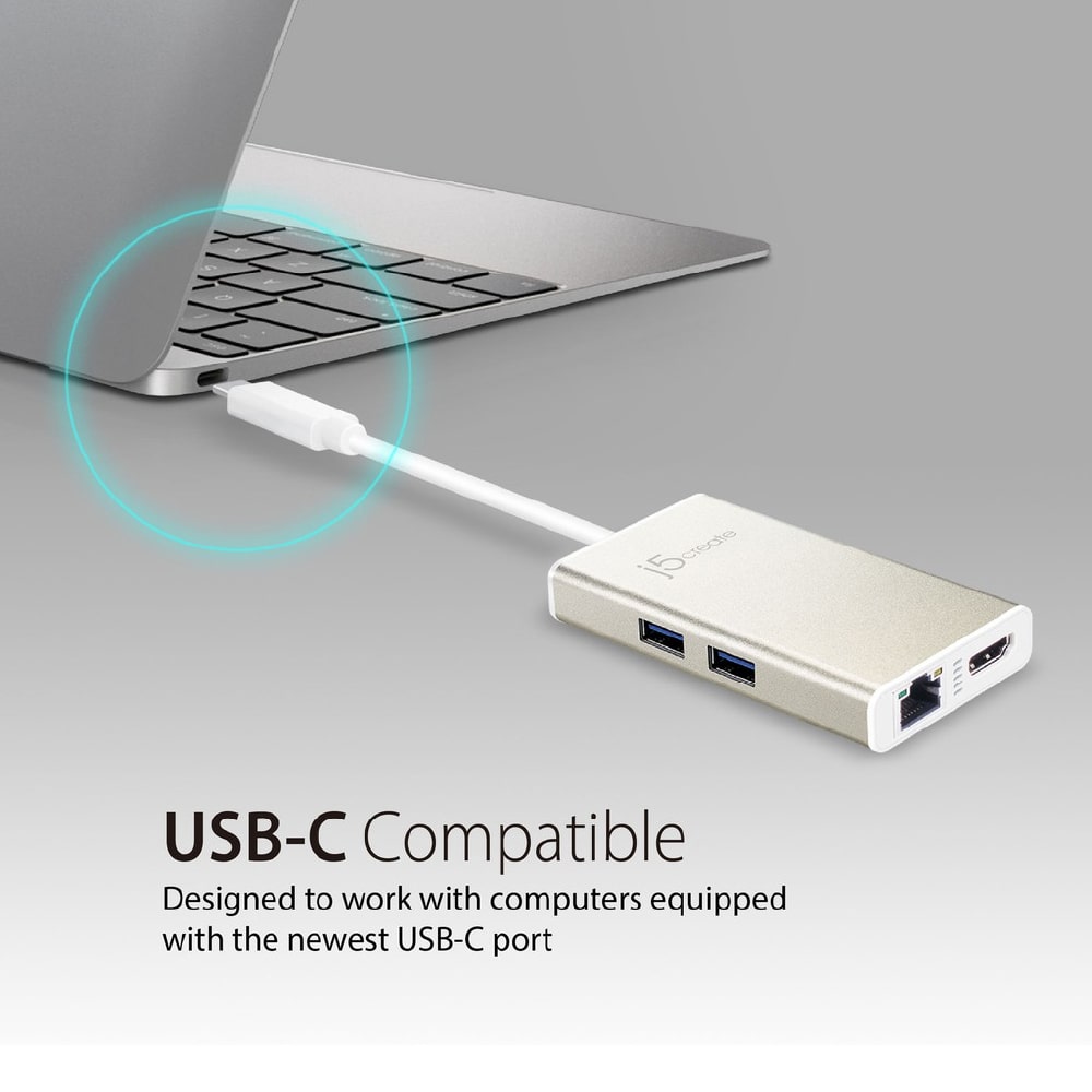 j5create USB-C Multi-Adapter HDMI/Ethernet/USB 3.1 HUB/PD 3.0