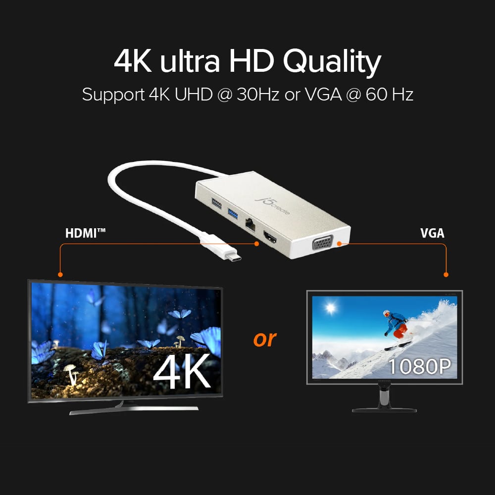 J5create USB-C 7-in-1 4K HDMI™ Multi-Port Hub with Power Delivery (JCD376)