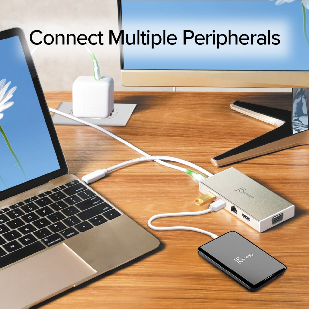 J5create USB-C 7-in-1 4K HDMI™ Multi-Port Hub with Power Delivery (JCD376)