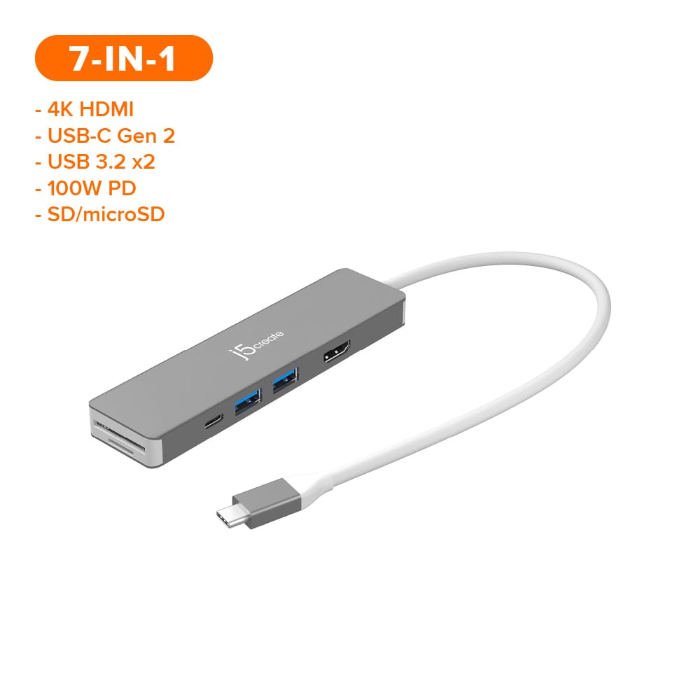 USB-C® to HDMI™ & USB™ 3.0 with Power Delivery – j5create