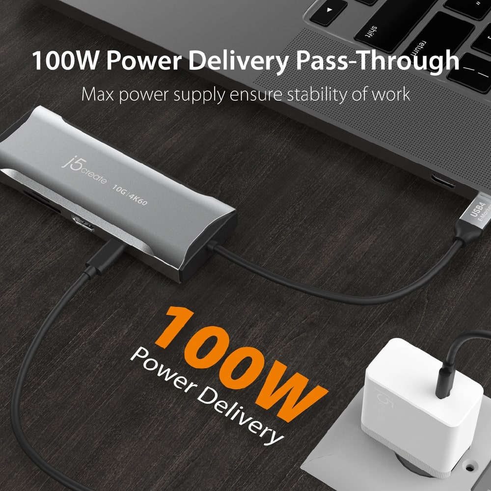 J5create USB-C 9-in-1 4K60 HDMI™ 10Gbps Travel Dock (JCD393)