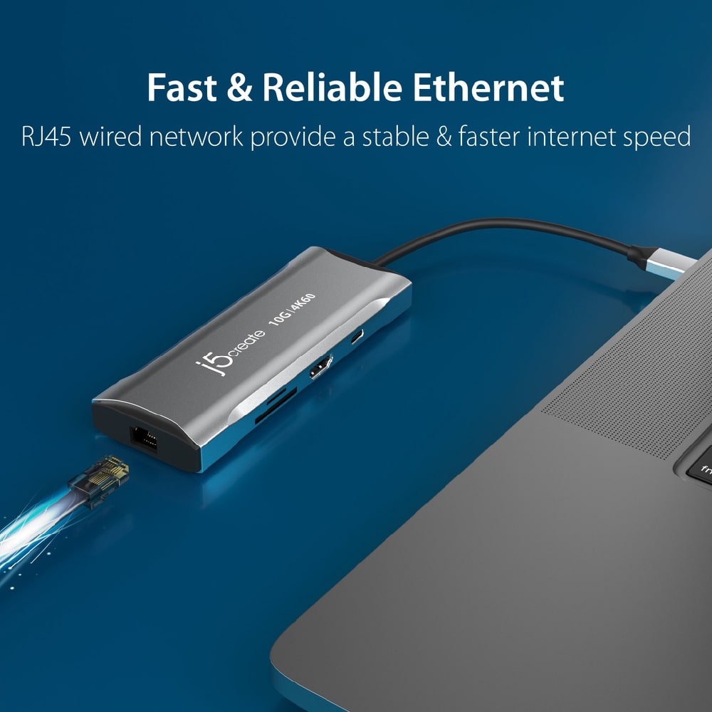 J5create USB-C 9-in-1 4K60 HDMI™ 10Gbps Travel Dock (JCD393)