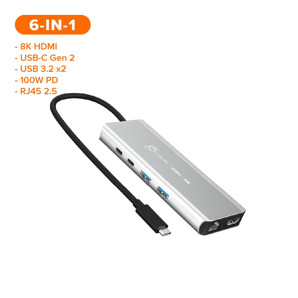 J5create USB4 6-in-1 8K HDMI™ Multi-Port Hub (JCD403)