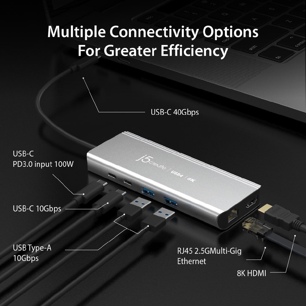 J5create USB4 6-in-1 8K HDMI™ Multi-Port Hub (JCD403)
