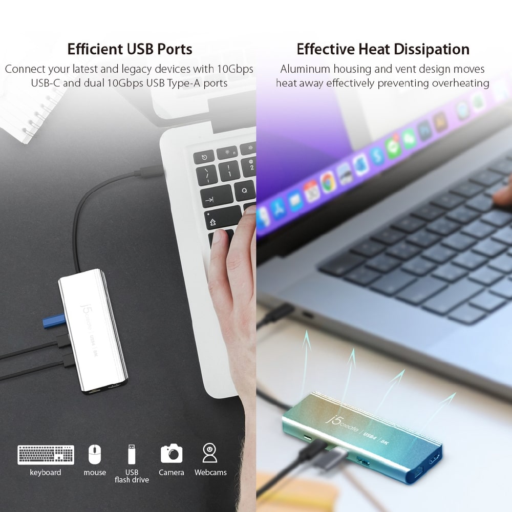 J5create USB4 6-in-1 8K HDMI™ Multi-Port Hub (JCD403)