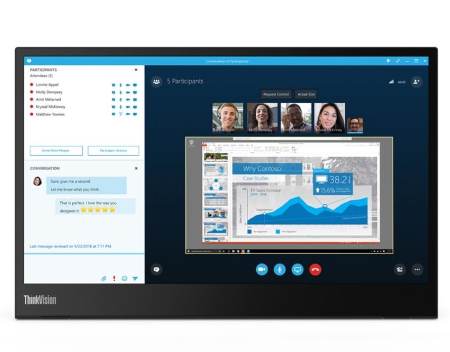 Lenovo M Series ThinkVision M14 Portable Monitor | 1920 x 1080