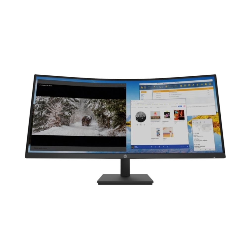 HP M34d Curved Monitor - 34" (3B1W5AA) | 5ms 100Hz WQHD | VA Panel | USB-C 65w | HDMI/DP| Audio/Speaker | Height Adjust