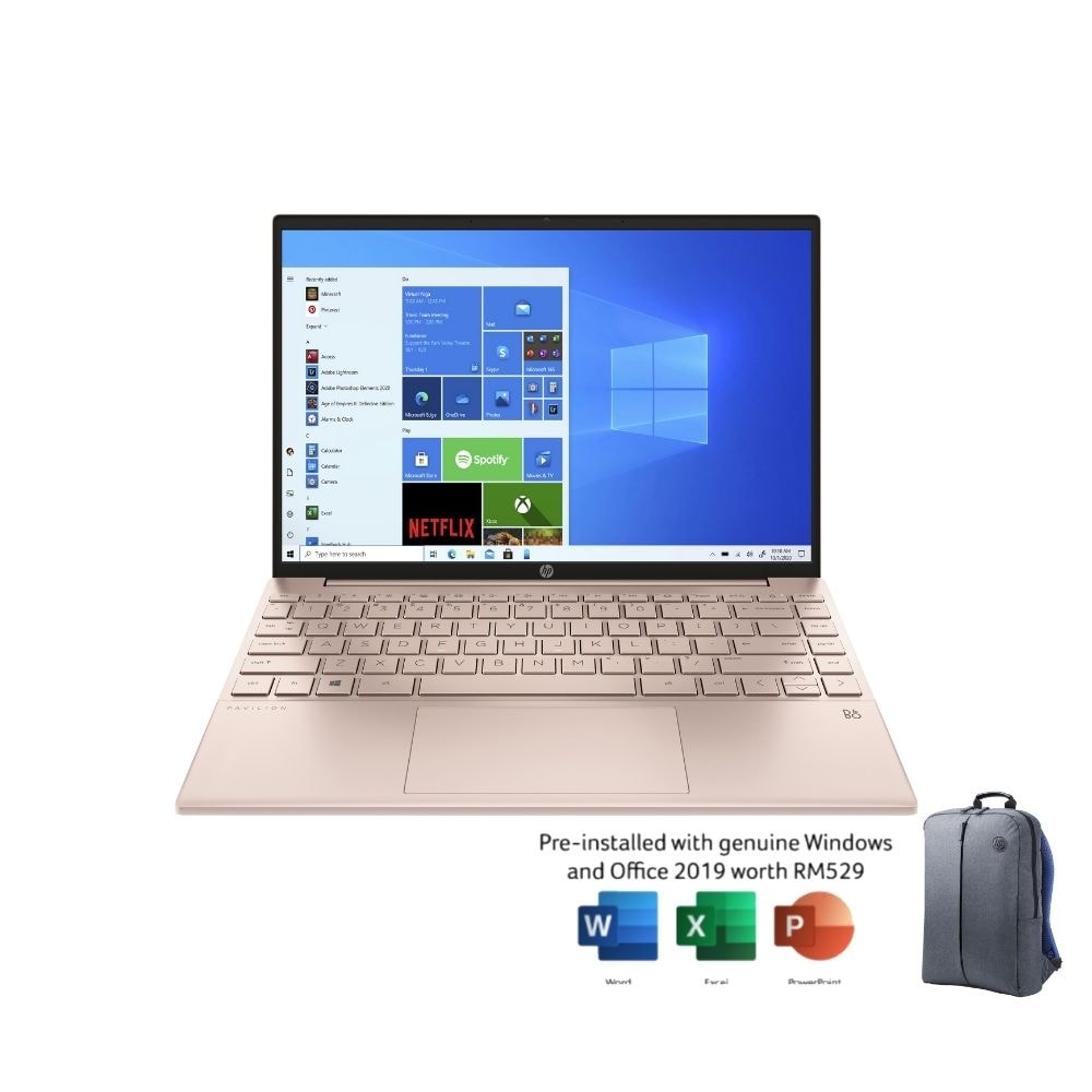 HP Pavilion Aero 13-be0044AU 484J9PA | AMD Ryzen 5-5600U | 8GB RAM 512GB SSD | 13.3" WUXGA | W10 | MS OFFICE + BAG