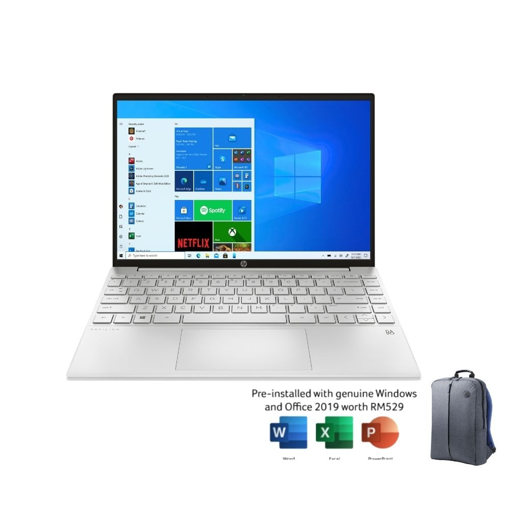 HP Pavilion Aero 13-be0046AU 484K1PA | AMD Ryzen 5-5600U | 8GB RAM 512GB SSD | 13.3" WUXGA | W10 | MS OFFICE + BAG