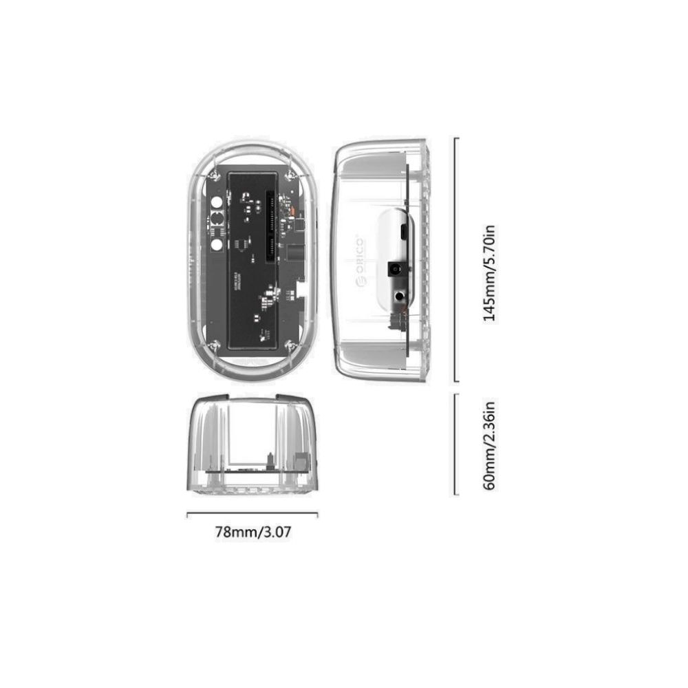 Orico 6139C3 SATA Type-C Hard Disk HDD Docking Station | 5Gbps | Transparent Design | Support 2.5"/3.5"