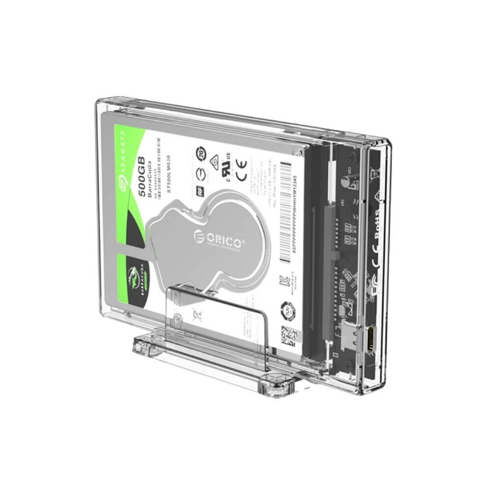 Orico 2159C3 2.5" SATA USB 3.1 Type-C Hard Disk HDD Enclosure Transparent Design With Stand