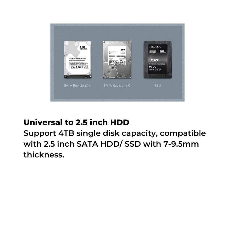 Orico 2159U3 2.5" SATA USB 3.0 Hard Drive Enclosure Transparent Design With Stand