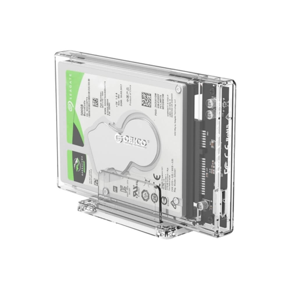 Orico 2159U3 2.5" SATA USB 3.0 Hard Drive Enclosure Transparent Design With Stand