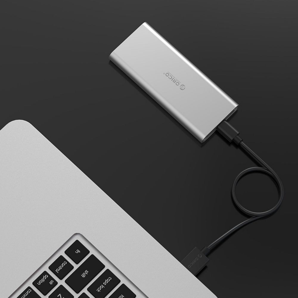 Orico M2G-U3-SV M.2 SATA USB3.0 SSD Enclosure | 5Gbps | Aluminium | SILVER