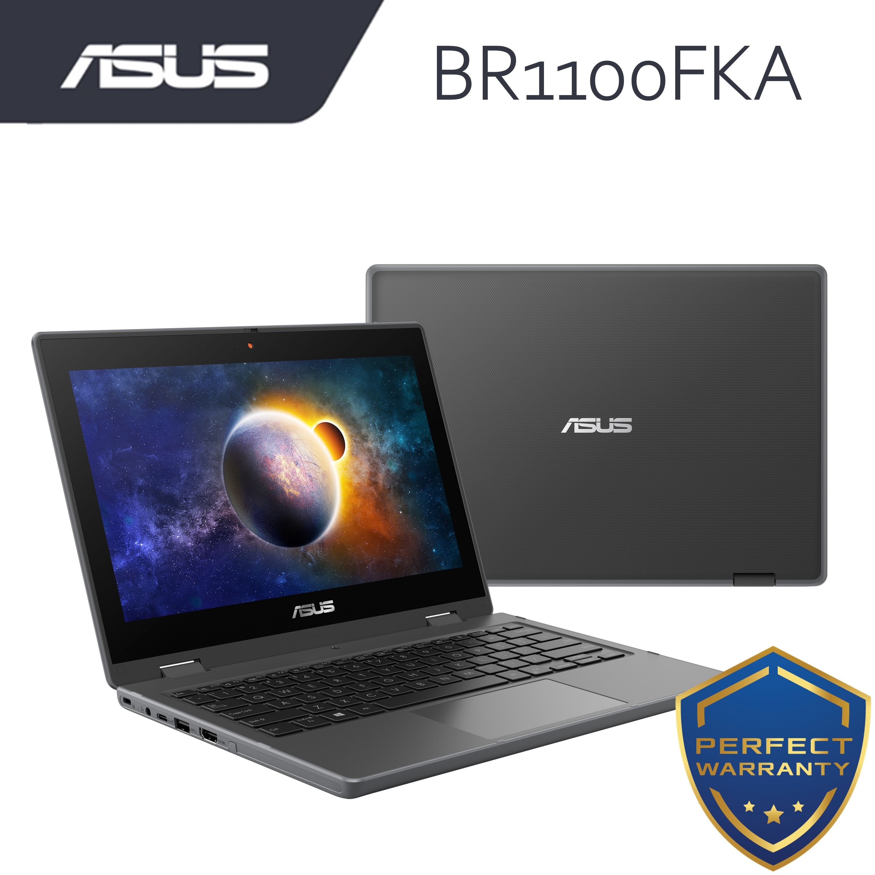 Asus 2-in-1 Laptop BR1100FK-ABP0423R Dark Grey | Intel Celeron N4500 | 4GB RAM 128GB eMMC | 11.6" HD Touch+Pen | W10 Pro